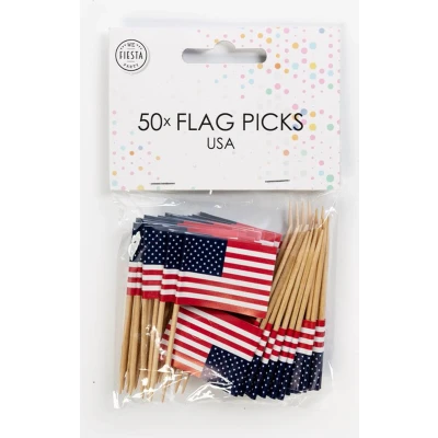 Afbeelding van Prikkers vlag USA 50 stuks