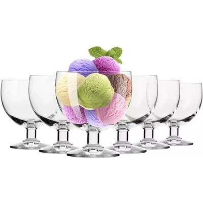 Afbeelding van KROSNO Set van 6 ijsbekers 350 ml dessertkom ideaal voor thuis, restaurants en feestjes vaatwasmachinebestendig