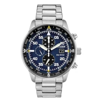 Afbeelding van Citizen horloge heren Blauww diameter 44 mm roestvrij staal