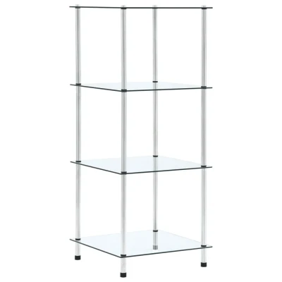 Afbeelding van Kastje 4 laags 40x40x100 cm gehard glas transparant