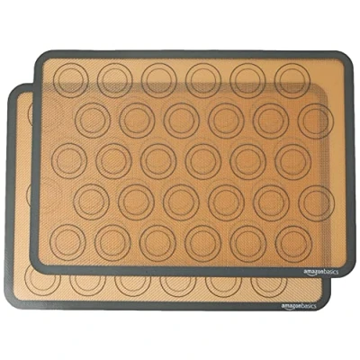 Afbeelding van Amazon Basics 2 stuks siliconen bakmatten voor macarons, meerkleurig, 5mm x 42 cm 30