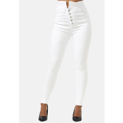 Afbeelding van Elara Stretch Jeans Skinny Fit, Dames, Maat: 40, Weiß