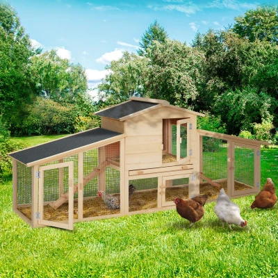 Image de Poulailler VIP avec clapier double XXL en bois
