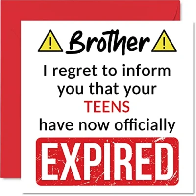 Afbeelding van Grappige verjaardagskaarten voor de 20e verjaardag broer Your Teens Have Expired Verjaardagskaart van zus 145 mm x wenskaarten