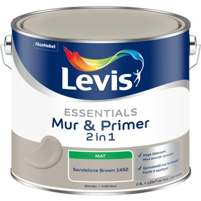 Afbeelding van Levis Essentials Mur &amp; Primer Sandstone Brown 1452 2,5 L