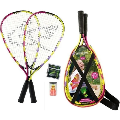 Afbeelding van Speedminton Junior set speedbadminton crossminton speed badminton oranje/rood/lila