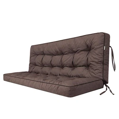 Afbeelding van Bankkussen, tuinbankkussen, schommelkussen, vloerkussen voor schommelbank, binnen en buiten, 150 cm, donkerbruin