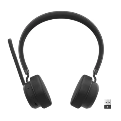 Afbeelding van Lenovo Headset op oor Bluetooth draadloos USB A via adapter zwart gecertificeerd voor Microsoft Teams