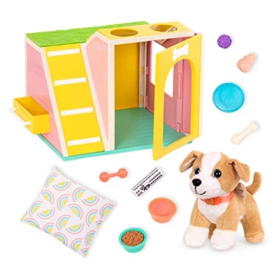 Afbeelding van Glitter Girls 062243450554 Pluche speelhuis en puppy 35,6 cm poppenaccessoires voor kinderen vanaf 3 jaar, meerkleurig