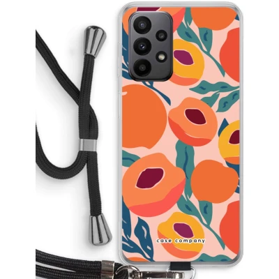 Afbeelding van Case Company® hoesje met Koord geschikt voor Samsung Galaxy A23 Perzik Telefoonhoesje Zwart Bescherming aan alle Kanten en Over de Schermrand