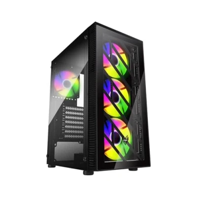 Afbeelding van FSP CMT192 Miditowermodel ATX, Micro Mini ITX geen voeding gehard glas, staal zwart