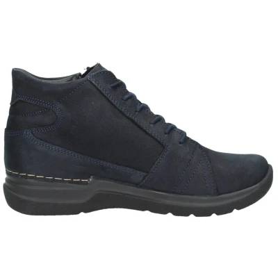 Afbeelding van Wolky Hoge veterschoenen Why blauw nubuck