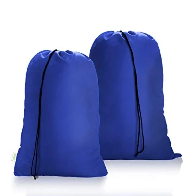 Afbeelding van OTraki Grote Waszakken met Trekkoord 60 x 80 cm 2 Stuks Opvouwbare Waszak Speelgoedzak Scheurbestendige Opbergzak voor Vuile Kleding Wasmand Home Slaapzaal Camping College