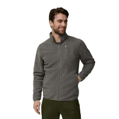 Afbeelding van DANISH ENDURANCE Micro Fleece Jas voor Heren, Hoge Kraag, Zak met Rits, 1 pack, Grijs, L