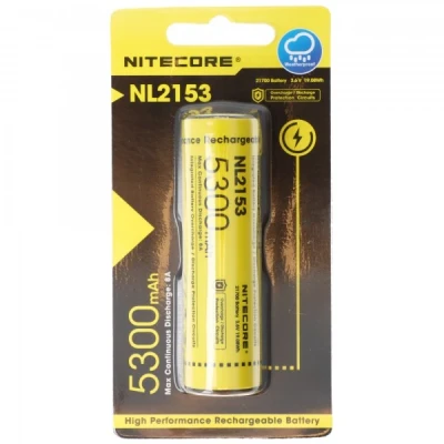 Afbeelding van Nitecore Li Ion accu type 21700 met 5300mAh NL2153 beveiligingscircuit, max. 8A ontlaadstroom