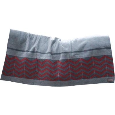 Afbeelding van Kentucky Horsewear Fleecedeken Heavy Square Fishbone grey/bordeaux 140x160cm