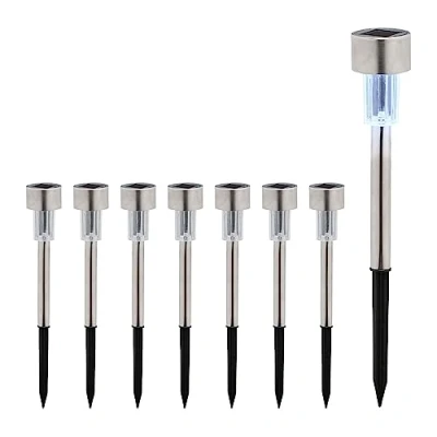 Afbeelding van Relaxdays solarlampen set led tuinlamp buitenlamp zonne energie tuinverlichting Pak van 8