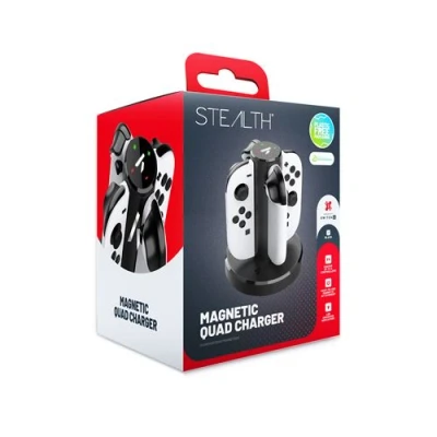 Image de Chargeur Quad magnétique Stealth Noir pour Nintendo Switch 2