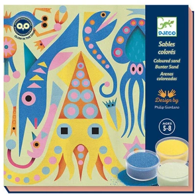 Afbeelding van Djeco gekleurd zand glow in the dark zeedieren