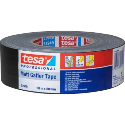 Afbeelding van tesa 53949 00000 02 Textieltape Gaffer tape Zwart (l x b) 50 m mm 1 stuk(s)