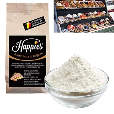 Afbeelding van Happies mix en voedselpasta Mengsel voor de bereiding van Brusselse wafels uit traditionele receptie (1)