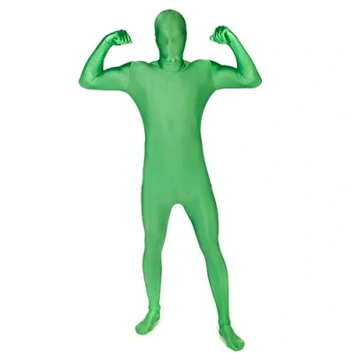 Afbeelding van Morphsuit Uniseks zeer stretch integraal kostuum, originele jumpsuit voor volwassenen en kinderen, perfect verkleedpartij, party, Halloween, cosplay, groen, M
