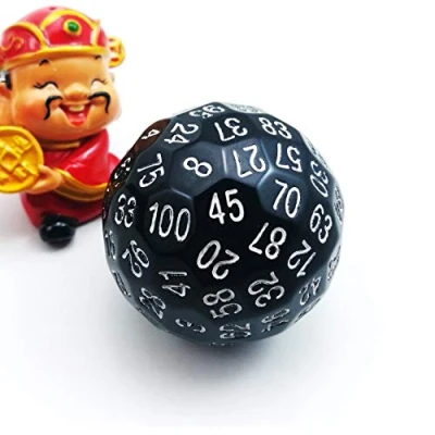 Afbeelding van Bescon Polyhedral Dice 100 zijden Dice, D100 Die, Sided Cube, Game zijdige kubus van zwarte kleur