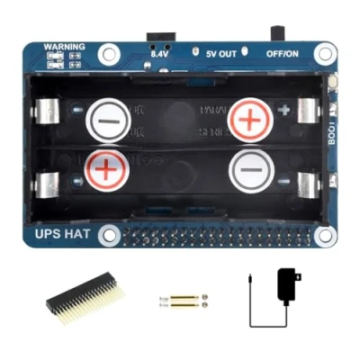 Afbeelding van Waveshare UPS hoed compatibel met Raspberry Pi 5 V Uninterruptible Power Supply Multi Battery Protection Circuits Opladen en Output op dezelfde tijd
