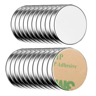 Afbeelding van ECENCE Neodymium magneten, 20 stuks, ronde koelkastmagneten, zelfklevend, 10 x 1,5 mm, hoogwaardige NiCuNi coating, sterke magneet, kleine magneet