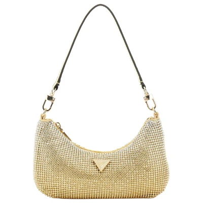 Afbeelding van Guess Zalina MINI TOP ZIP BAG Clutch goldcoloured, Dames, Maat: One Size, Gold coloured