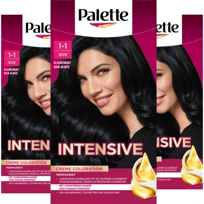 Afbeelding van Poly Palette 909 Blauwzwart Permanente Haarverf Haarkleuring 3 stuks