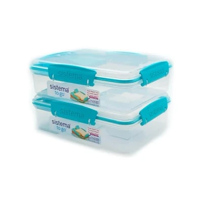 Afbeelding van Sistema Snack Duo To Go Lunchbox, 975 ml, mint, 2 stuks
