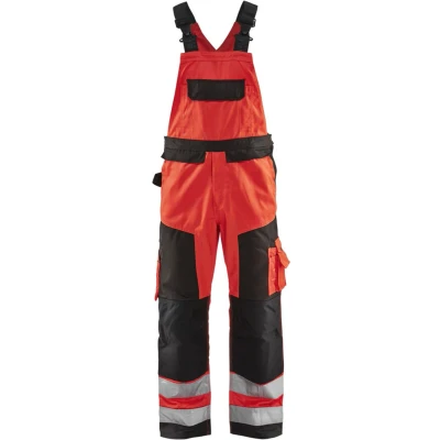 Afbeelding van Blaklader Bretelbroek High Vis 2660 1811 Rood/Zwart