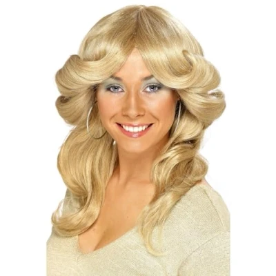 Afbeelding van Pruik 70`s blond lang met golven