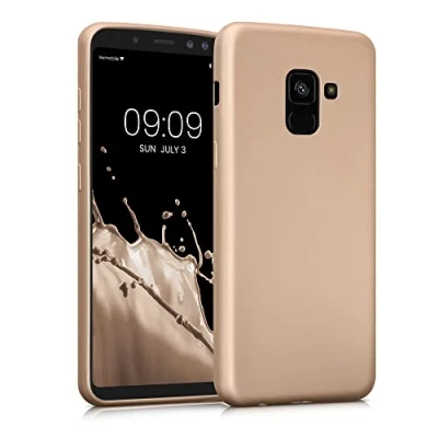 Afbeelding van kwmobile telefoonhoesje geschikt voor Samsung Galaxy A8 (2018) Hoesje smartphone Back cover in metallic goud