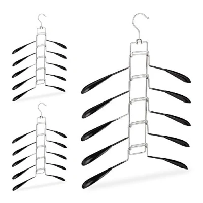 Afbeelding van 6 x kleerhangers ruimtebesparend multi kledinghangers klerenhangers metaal