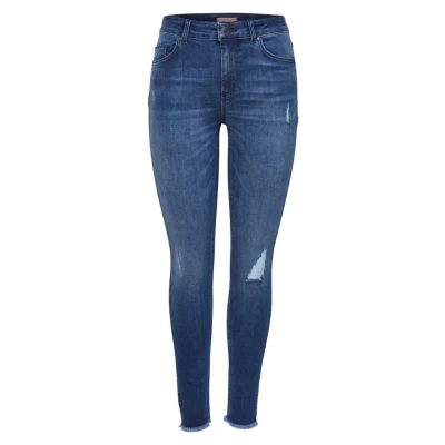 Afbeelding van ONLY MID Ankle RAW Jeans Skinny Fit, Dames, Maat: 34x34, Dark blue