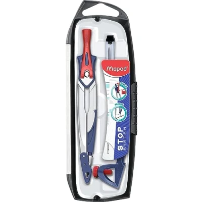 Image de Compas scolaire Maped Coffret 3 pièces Stop System Rouge