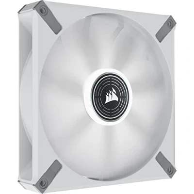 Afbeelding van Corsair ML140 LED Elite 140 mm PWM witte ventilator (Corsair AirGuide technologie, magnetische levitatielager, tot 1600 tpm, acht ultralichte leds) alleen verkocht, wit chassis