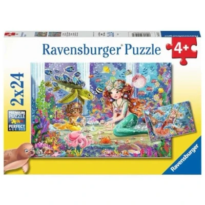 Afbeelding van Ravensburger puzzel Betoverende zeemeerminnen 2 x 24 stukjes kinderpuzzel