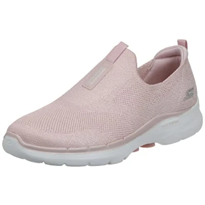 Afbeelding van Skechers Go Walk 6 124502 LTPK, Vrouwen, Roze, Sneakers,Sportschoenen, maat: 39,5