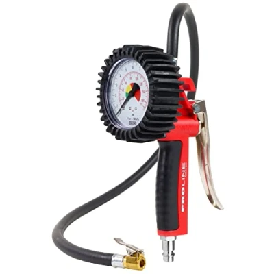 Afbeelding van GAV Bandenpomp voor auto&#039;s en vrachtwagens met drukmeter, WIKA 80 mm, standaard