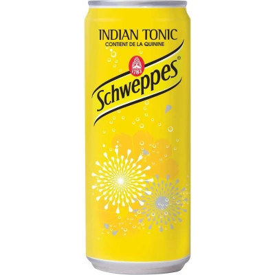 Afbeelding van Schweppes Indian Tonic frisdrank, blikje van 33 cl, pak 24 stuks frisdrank