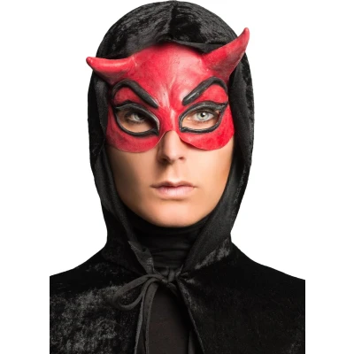Afbeelding van Partychimp Halfmasker Evil Face Halloween Masker voor bij Kostuum Volwassenen Carnaval Latex One Size