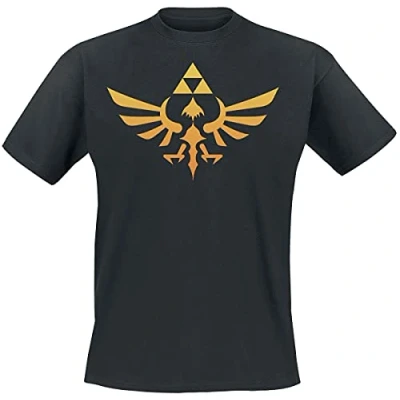 Afbeelding van T Shirt met Korte Mouwen The Legend of Zelda Hyrule Logo Zwart Uniseks L