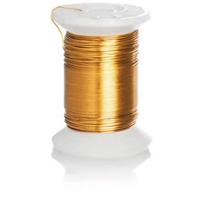 Afbeelding van COM FOUR® messingdraad voor knutselen en boetseren 45 m bloemendraad arrangementen knutseldraad boetseerdraad binddraad Ø 0,36 mm (1 stuk messing)