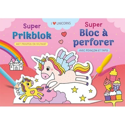 Afbeelding van Uitgeverij deltas super prikblok i love unicorns