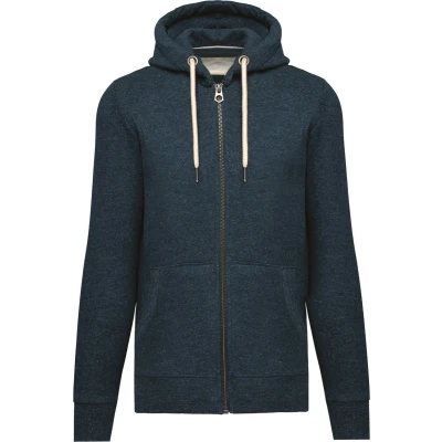 Afbeelding van Kariban Vintage damessweater met rits en capuchon KV2307 Night Blue Heather
