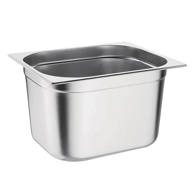 Afbeelding van Vogue Gastronormbak 1/2, roestvrijstalen bak, diepte 200 mm, inhoud: 12 liter, bewaarcontainer voor warme en koude gerechten, compatibel met Bain Marie, deksel apart verkrijgbaar, K932