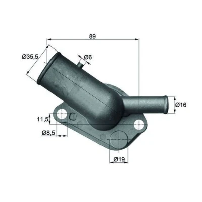 Afbeelding van MAHLE ORIGINAL TI 64 87D Thermostaat, koelvloeistof 87 Met pakking